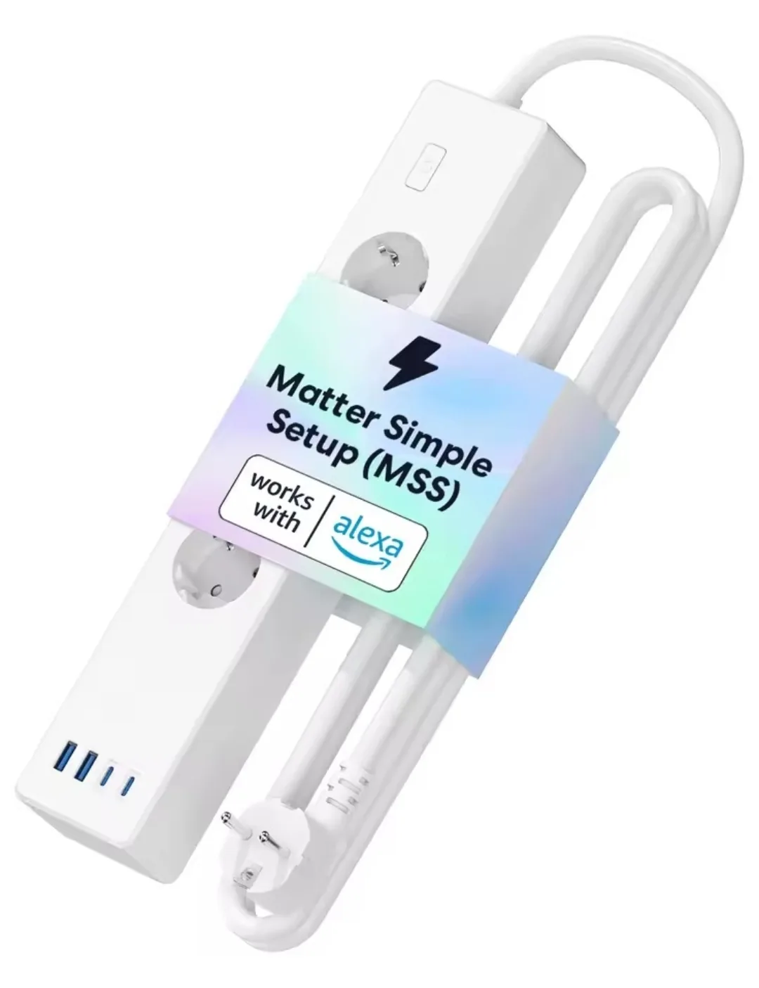 Meross Power Strip (Plugue EU) | Régua de tomadas e 4 USB Matter Over Wi-fi