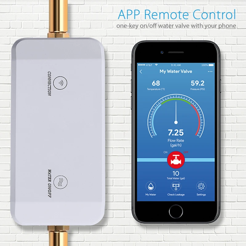 Válvula, sensor de temperatura e monitor de consumo de água wifi | Tuya