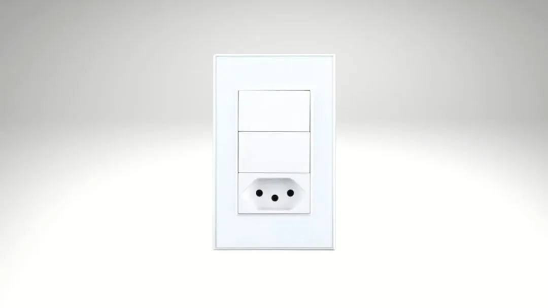 Interruptor com 2 teclas e uma tomada de 10A ou 20A padrão Brasil | Zemismart (Zigbee)