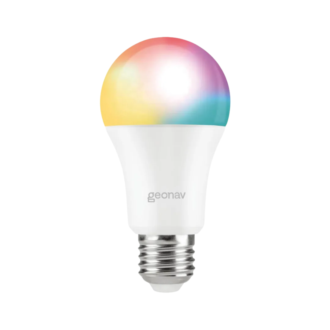 Lâmpada inteligente bivolt RGBW 9W 810 lumens ‎HIE27QF Wifi da Geonav