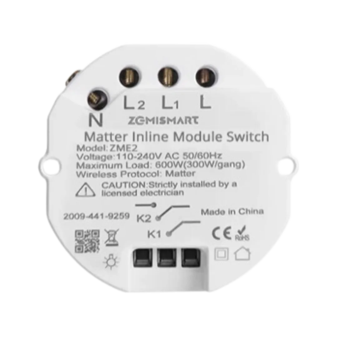 Relé de 2 canais ZME2 Matter Over Wifi da Zemismart